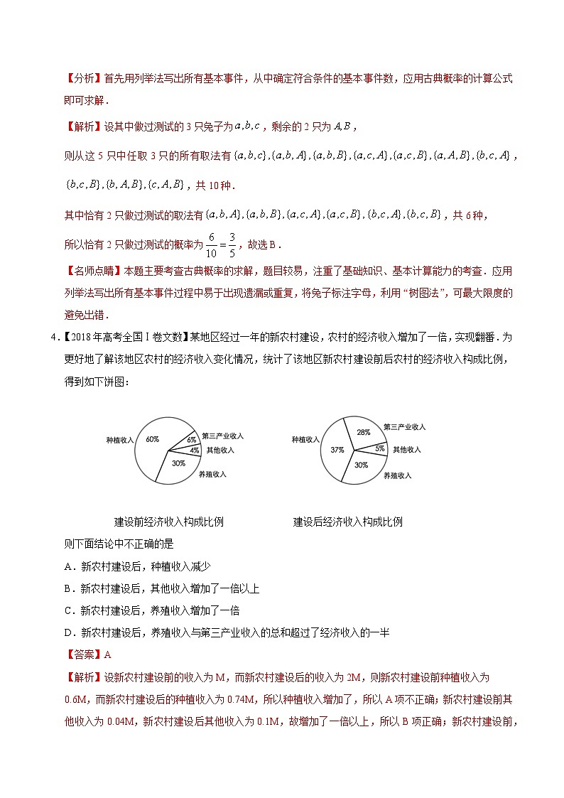 艺术生高考数学真题演练 专题14 概率与统计(选择题、填空题)(教师版)第2页