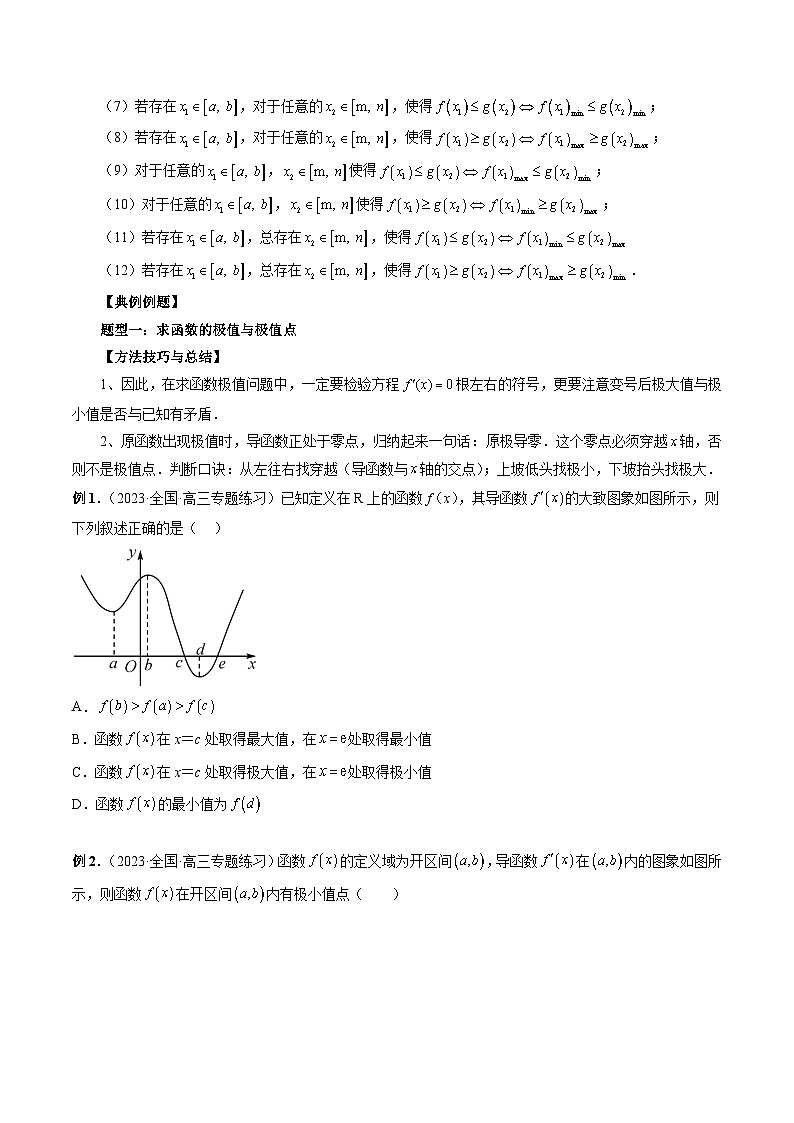 2023高考数学艺体生一轮复习 专题16 极值与最值(原卷版)03