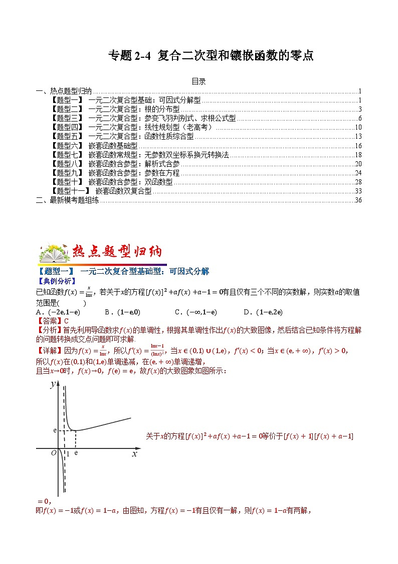 专题2-4 复合二次型和镶嵌函数零点-2022年高考数学毕业班二轮热点题型归纳与变式演练(全国通用)(解析版)第1页