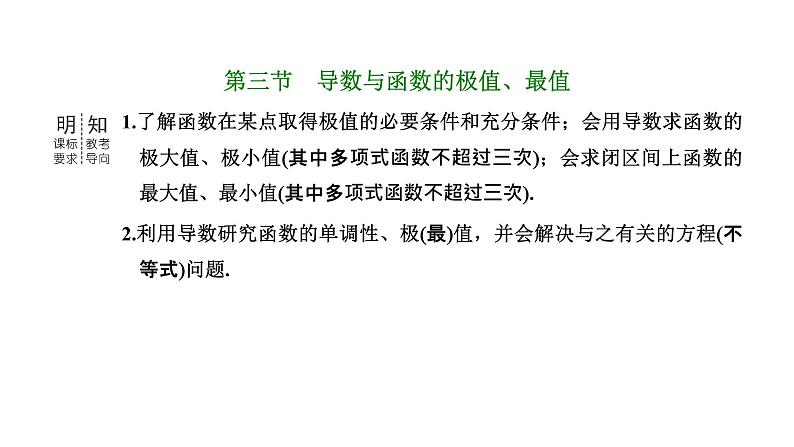 备战2024高考一轮复习数学(理) 第三章 导数及其应用 第三节 导数与函数的极值、最值课件PPT01