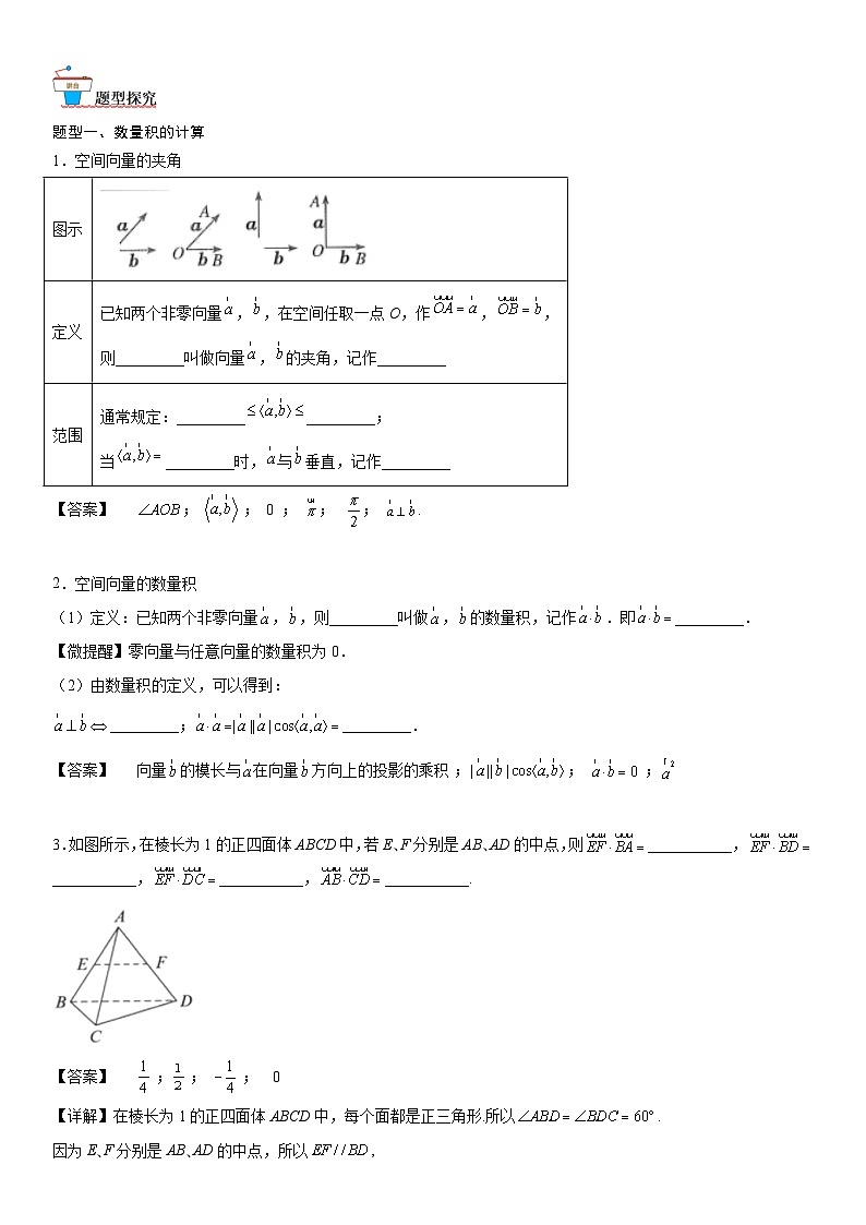 【暑假提升】(人教A版2019)数学高一(升高二)暑假-1.1.2《空间向量的数量积运算》讲学案(必修1)02