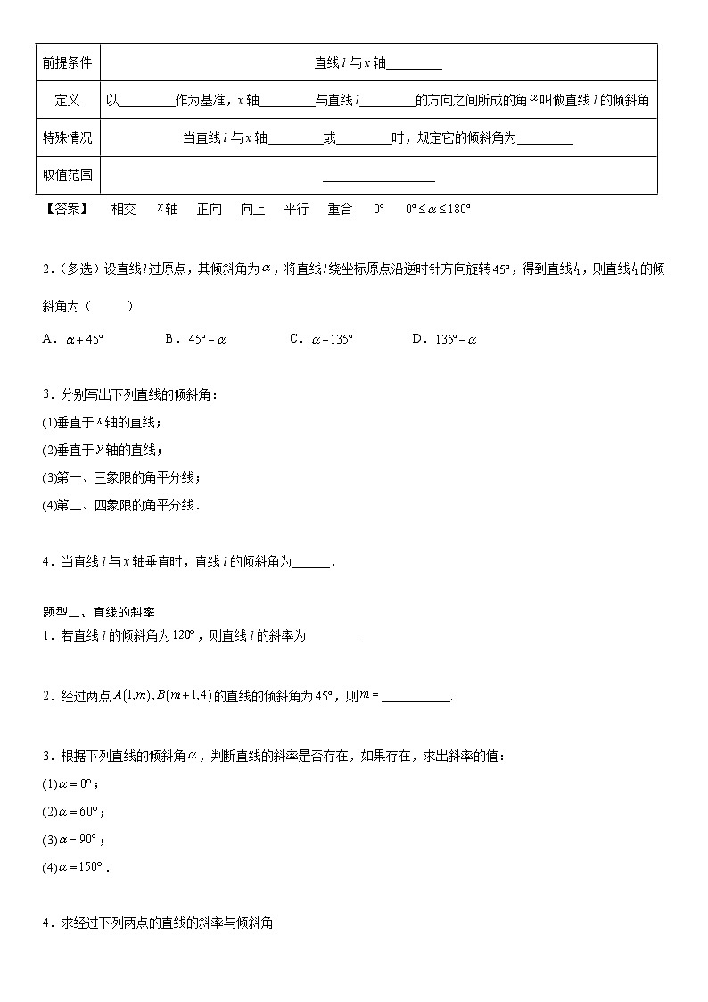 2.1.1 倾斜角与斜率(原卷版)第2页