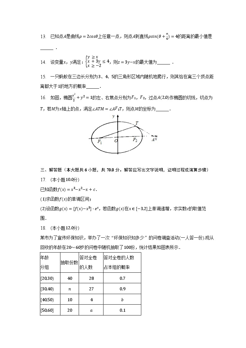 2022-2023学年四川省成都市双流区名校高二（下）月考数学试卷（文科）（5月份）（含解析）03