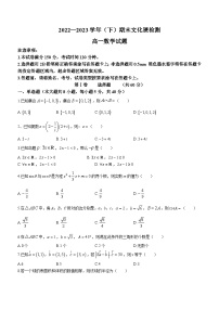 陕西省渭南市澄城县2022-2023学年高一下学期期末数学试题