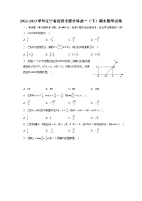 2022-2023学年辽宁省沈阳市联合体高一（下）期末数学试卷（含解析）