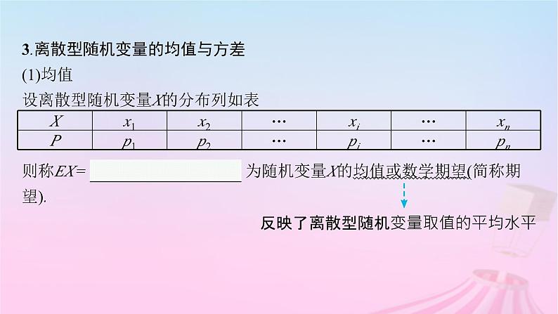 适用于新教材2024版高考数学一轮总复习第十一章计数原理概率随机变量及其分布第六节离散型随机变量的分布列均值与方差课件北师大版第8页