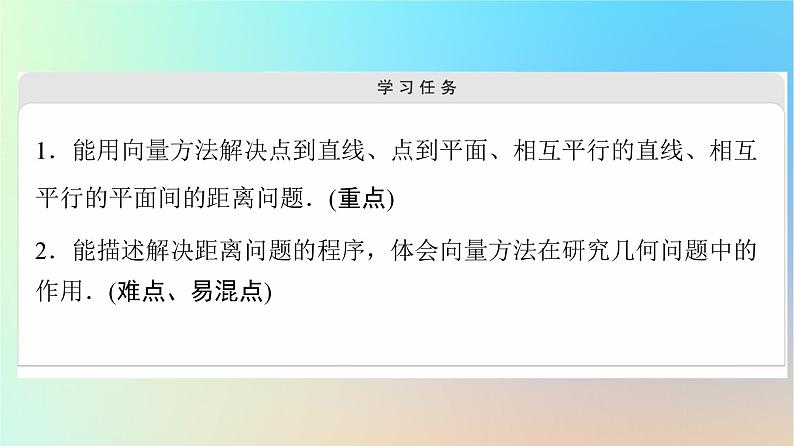 2023新教材高中数学第1章空间向量与立体几何1.4空间向量的应用1.4.2用空间向量研究距离夹角问题第1课时距离问题课件新人教A版选择性必修第一册02