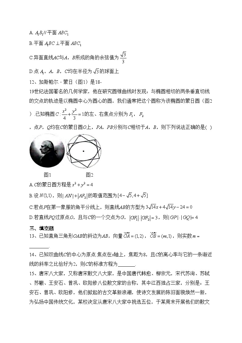 江西省2024届高三上学期第一次大联考数学试卷(含答案)第3页