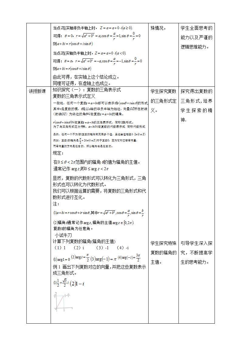 人教A版 2019 高一必修2数学 7.3 复数的三角表示 课件+教案02