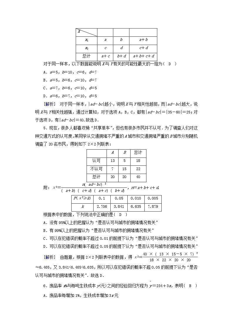 新教材2023年高中数学第八章成对数据的统计分析检测题新人教A版选择性必修第三册第2页