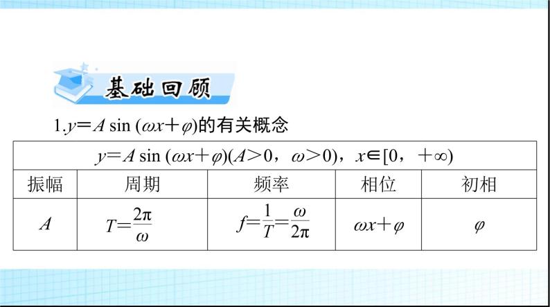 2024年高考数学一轮复习第三章第六讲函数y＝Asin(ωx＋φ)的图象及应用课件03