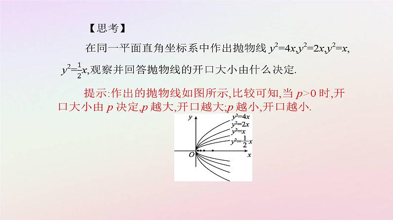 新教材2023高中数学第三章圆锥曲线的方程3.3抛物线3.3.2抛物线的简单几何性质第1课时抛物线的简单几何性质课件新人教A版选择性必修第一册第5页