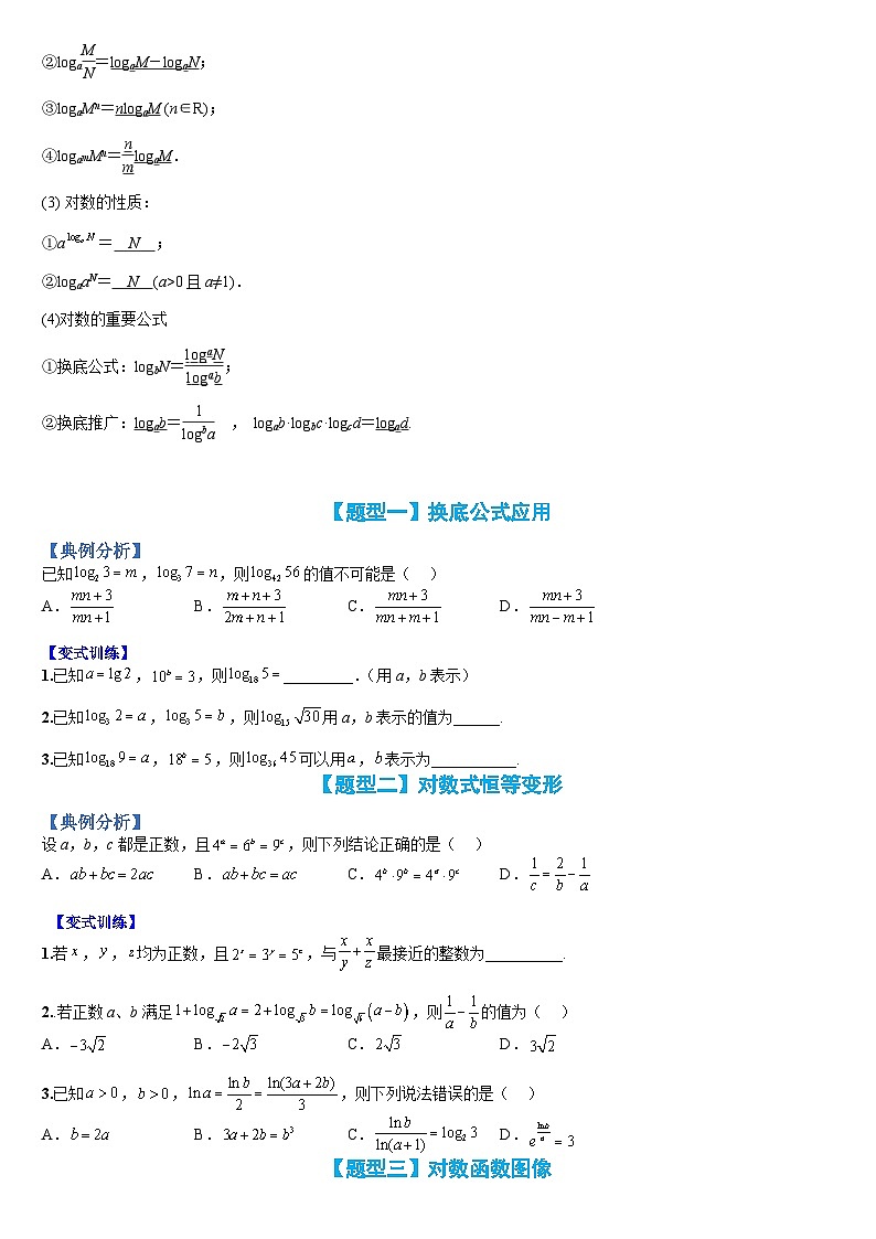专题14 对数函数概念及图像应用归类(人教A版2019必修第一册)(原卷版)第2页