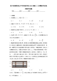四川省绵阳南山中学实验学校2023届高三三诊模拟考试理科数学试题（含解析）