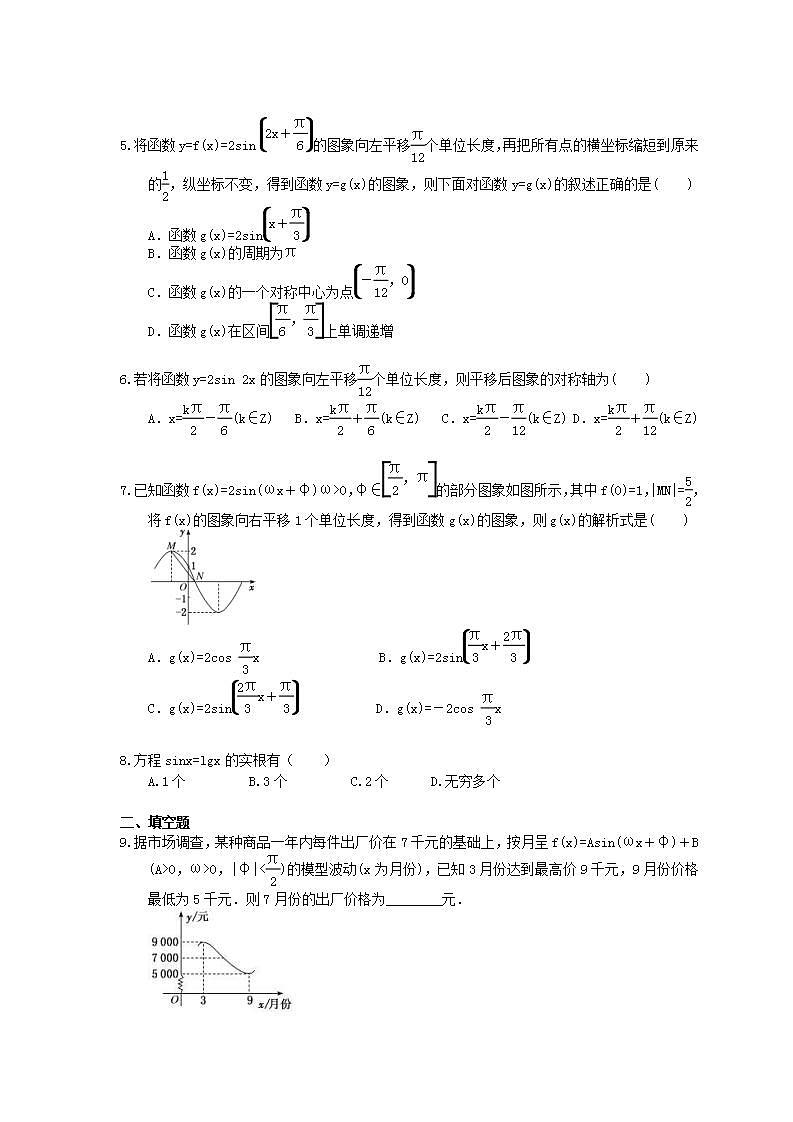 高考数学一轮复习考点测试刷题本21 函数y=A(sinωx+φ)+b的图象与性质(含答案解析)02