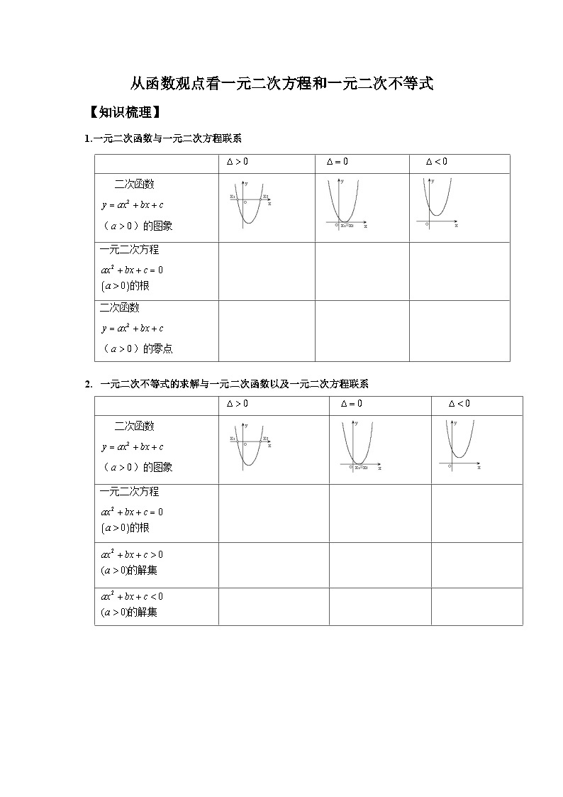 【同步讲义】（苏教版2019）高中数学必修一：第06讲 一元二次方程与一元二次不等式 讲义01