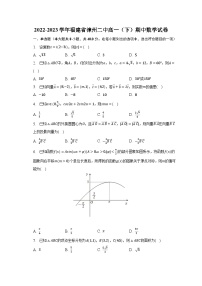 2022-2023学年福建省漳州二中高一（下）期中数学试卷（含解析）