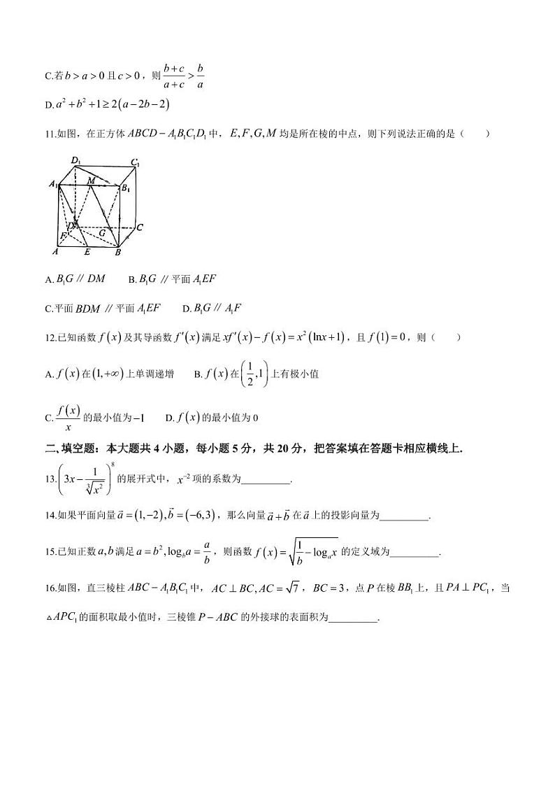广东省深圳市深圳中学2024届高三上学期8月开学摸底数学试题第3页