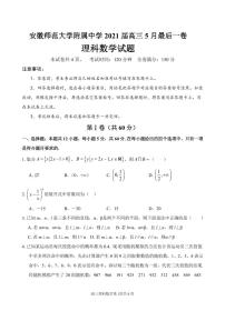 安徽师范大学附属中学2021届高三5月最后一卷理科数学【试卷+答案】