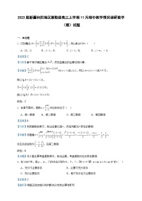 2023届新疆和田地区策勒县高三上学期11月期中教学情况调研数学(理)试题含答案