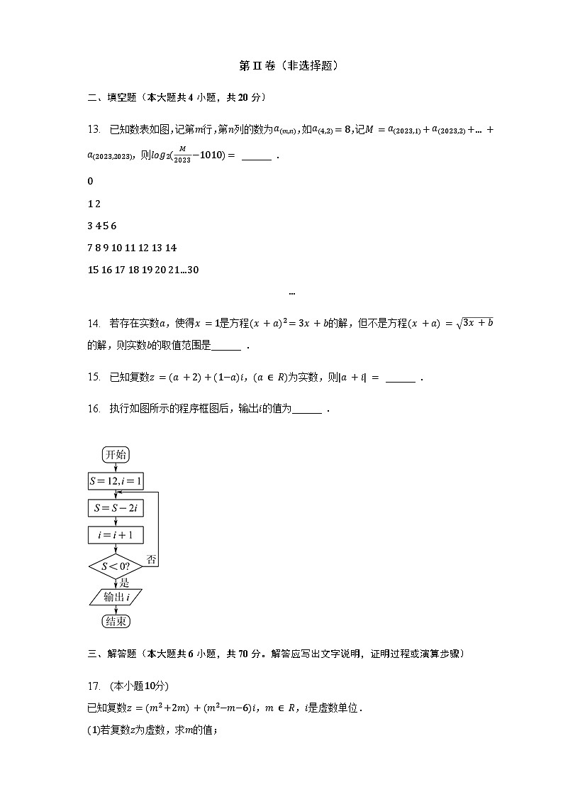 2022-2023学年四川省巴中市通江中学高二下学期期中考试数学(文)试卷Word版03