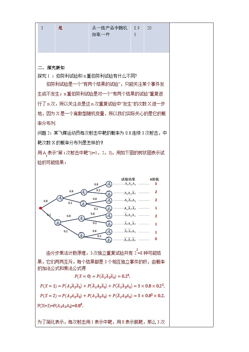 新人教版高中数学选择性必修第三册全套教案word版带素养03