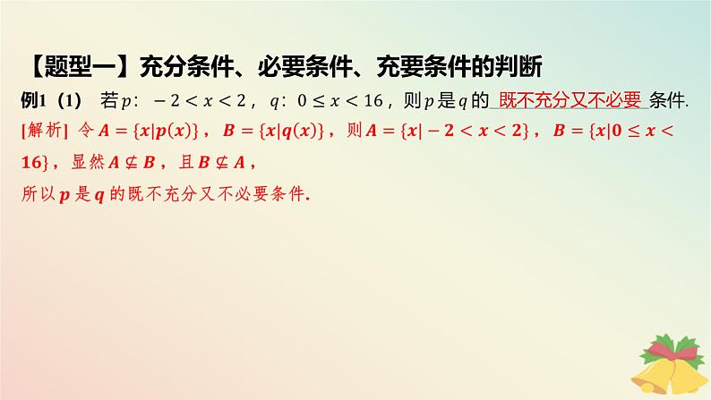 江苏专版2023_2024学年新教材高中数学第2章常用逻辑用语培优课2从集合的角度理解充分条件必要条件充要条件课件苏教版必修第一册05