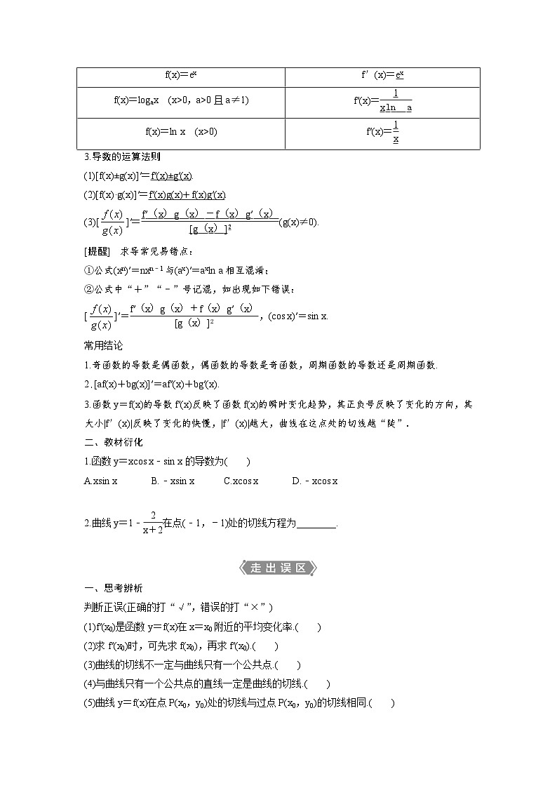 (新高考)高考数学一轮复习讲练测 第4章 第1讲 变化率与导数、导数的计算 (2份打包,原卷版+教师版)02