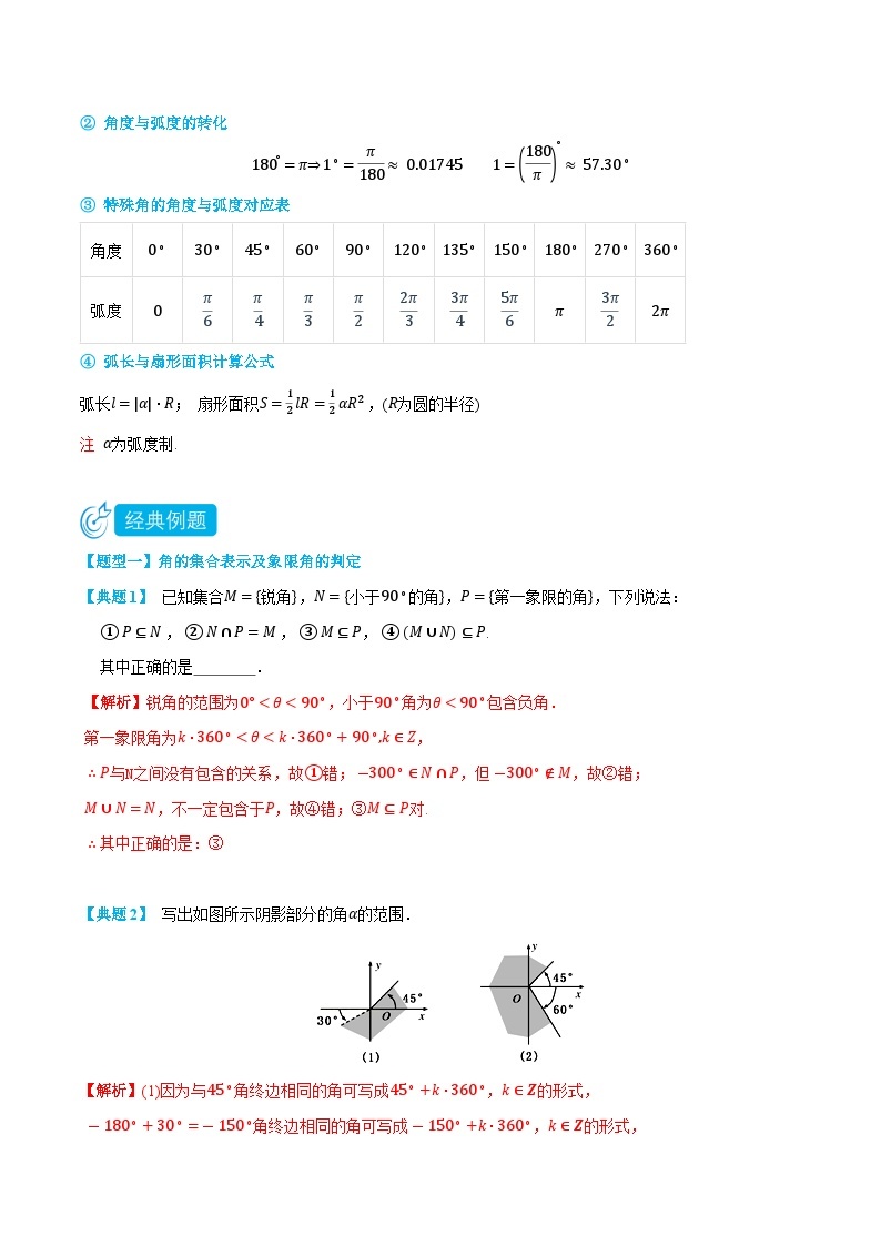 5.1 任意角和弧度制-高一数学上学期同步知识点剖析精品讲义与分层练习(人教A版必修第一册)02