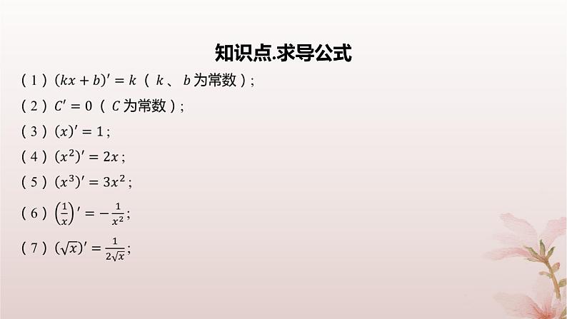 江苏专版2023_2024学年新教材高中数学第5章导数及其应用5.2导数的运算5.2.1基本初等函数的导数课件苏教版选择性必修第一册04