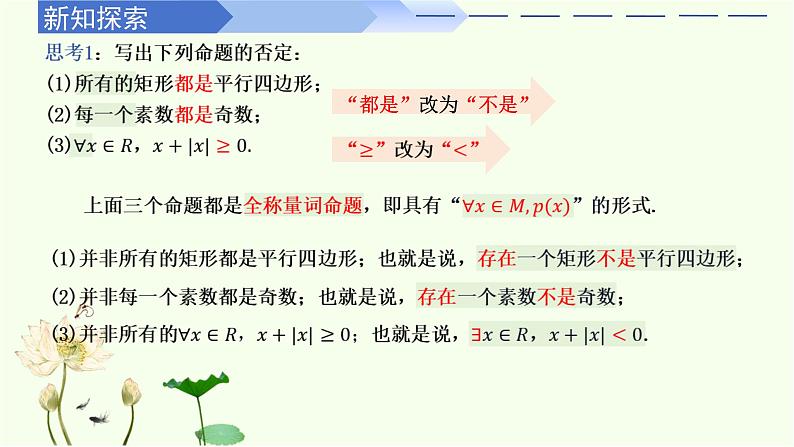 1.5.2 全称量词命题与存在量词命题的否定(同步课件)-高中数学人教A版(2019)必修第一册第3页