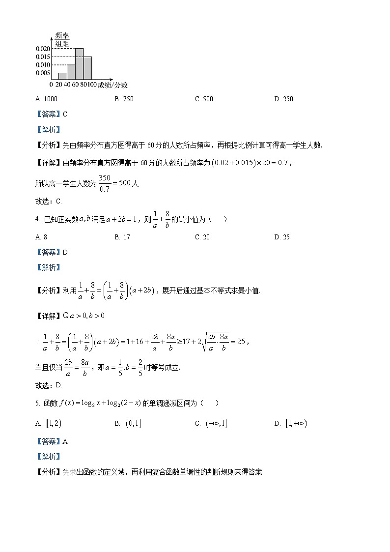 山东省威海市2022-2023学年高一数学上学期期末试题(Word版附解析)第2页