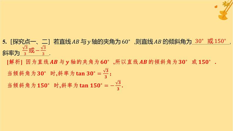 江苏专版2023_2024学年新教材高中数学第二章直线和圆的方程2.1.1倾斜角与斜率分层作业课件新人教A版选择性必修第一册第6页