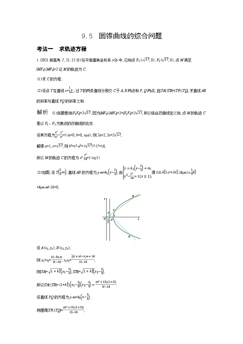 1_9.5 圆锥曲线的综合问题(十年高考)第1页