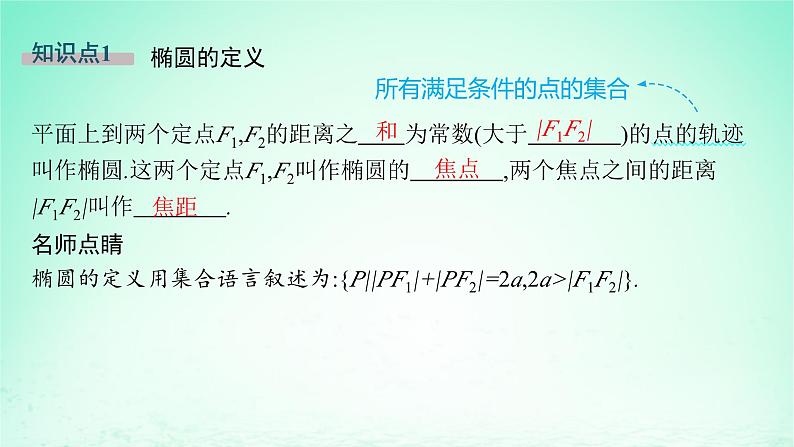 新教材2023_2024学年高中数学第3章圆锥曲线与方程3.1椭圆3.1.1椭圆的标准方程课件湘教版选择性必修第一册第5页