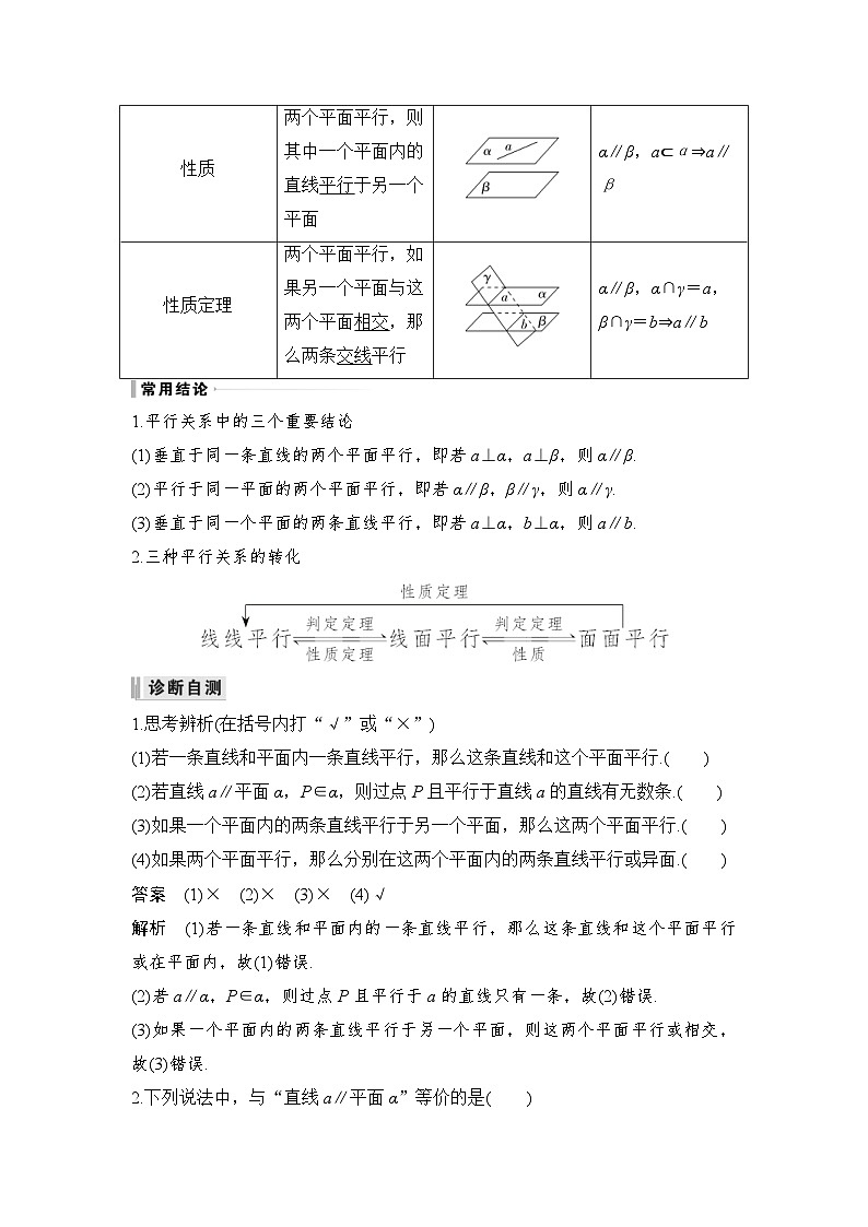 新高考数学一轮复习课时过关练习第07章 立体几何与空间向量第3节 空间直线、平面的平行 (含解析)第2页