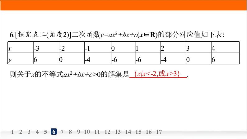 人教A版高中数学必修第一册2-3二次函数与一元二次方程、不等式分层作业课件07