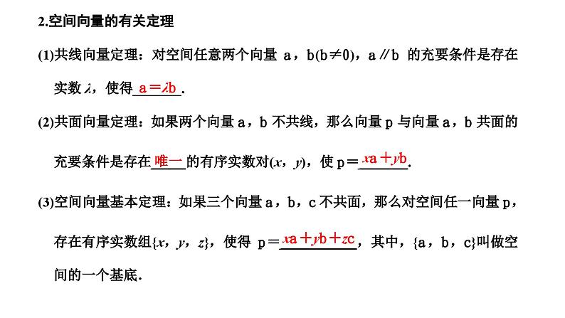 新高考数学一轮复习讲练课件7.5 第1课时 空间向量及其应用(含解析)02