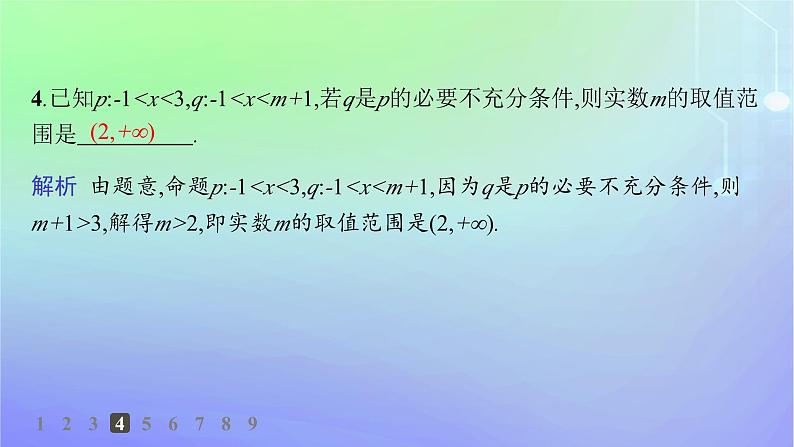 新教材2023_2024学年高中数学第1章预备知识2常用逻辑用语2.1必要条件与充分条件第2课时习题课充分条件与必要条件的综合应用分层作业课件北师大版必修第一册05