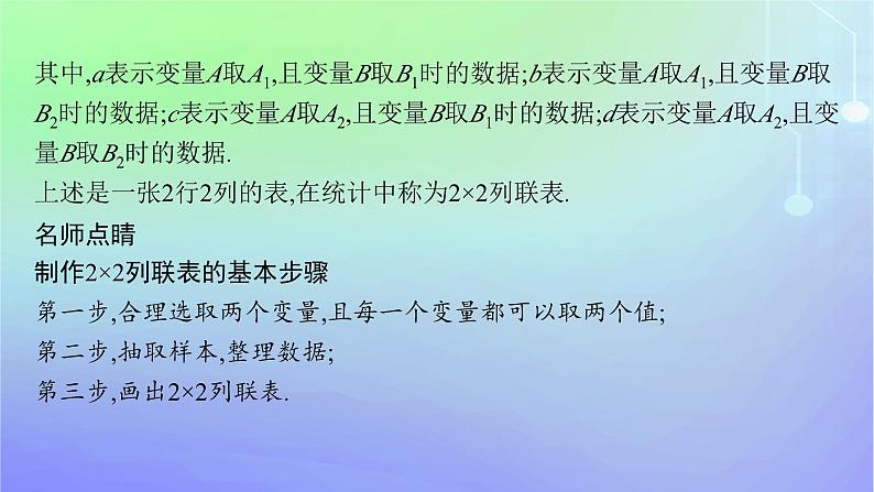 新教材2023_2024学年高中数学第七章统计案例3独立性检验3.1独立性检验3.2独立性检验的基本思想3.3独立性检验的应用课件北师大版选择性必修第一册06