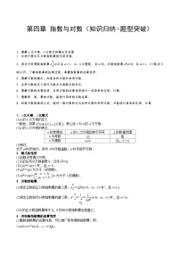 【期中单元知识点归纳】苏教版2019 2023-2024学年高一数学 必修1 第四章+指数与对数（知识归纳+题型突破）试卷