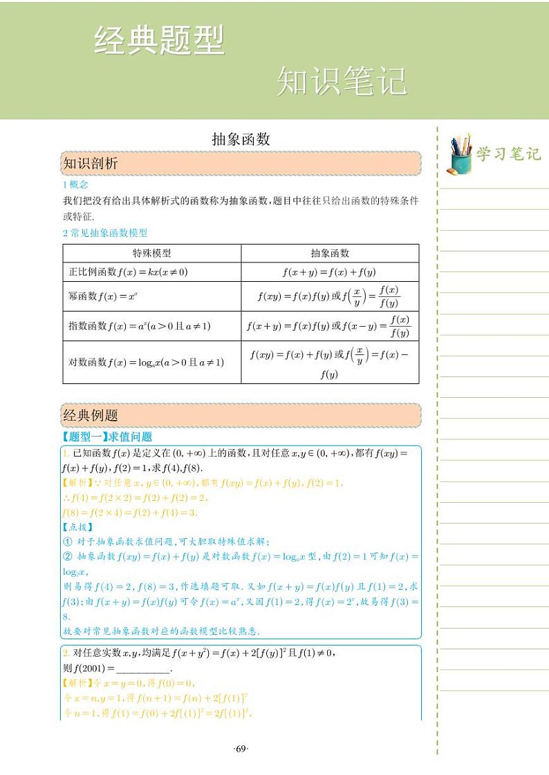 新教材高一数学上学期期末高分专项复习考点 9 抽象函数(教师版)第1页