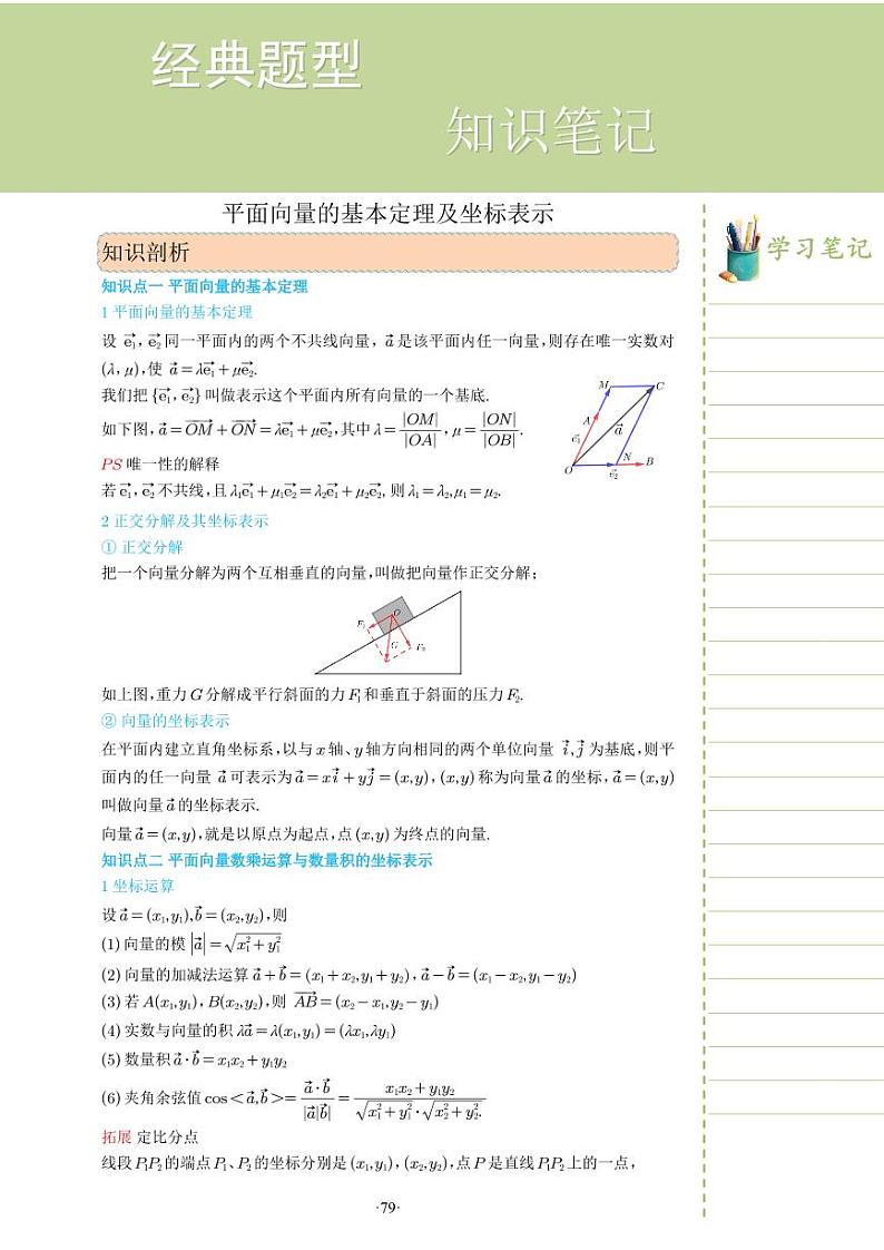新教材高一数学上学期期末高分专项复习考点 22 平面向量的基本定理及坐标表示(学生版)第1页