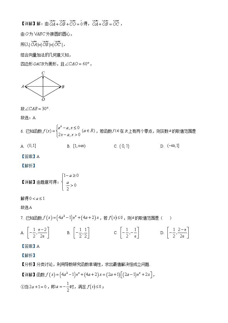 山西省运城市景胜学校(东校区)2023-2024学年高三上学期10月月考(A)卷数学试题+Word版含解析03