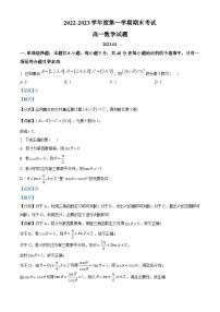 山东省青岛市2022-2023学年高一上学期期末数学试题及答案