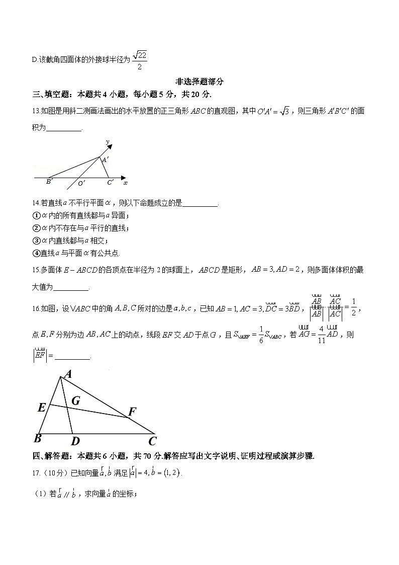 浙江省钱塘联盟2022-2023学年高一下学期期中联考数学试题03