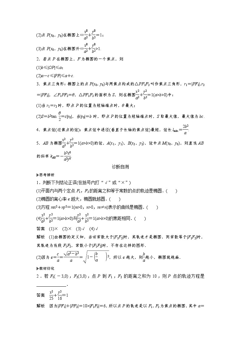高考数学第一轮复习第5节 第1课时 椭圆及简单几何性质第2页