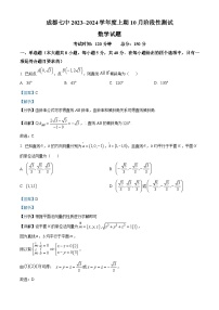 四川省成都市第七中学2023-2024学年高二数学上学期10月月考试题（Word版附解析）