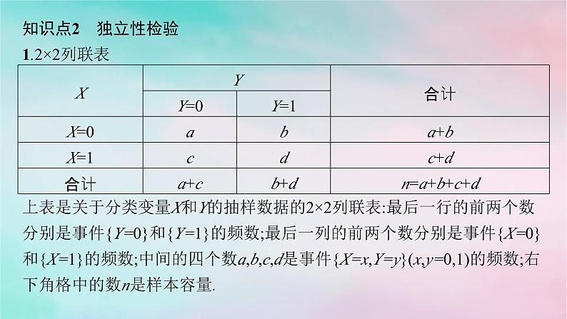 新教材2023_2024学年高中数学第8章成对数据的统计分析8.3列联表与独立性检验8.3.1分类变量与列联表8.3.2独立性检验课件新人教A版选择性必修第三册第8页
