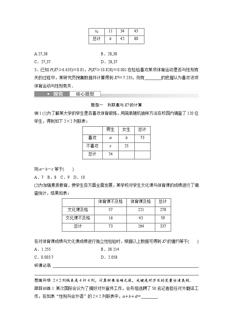 2024年数学高考大一轮复习第十章 §10.5 列联表与独立性检验(附答单独案解析)第2页